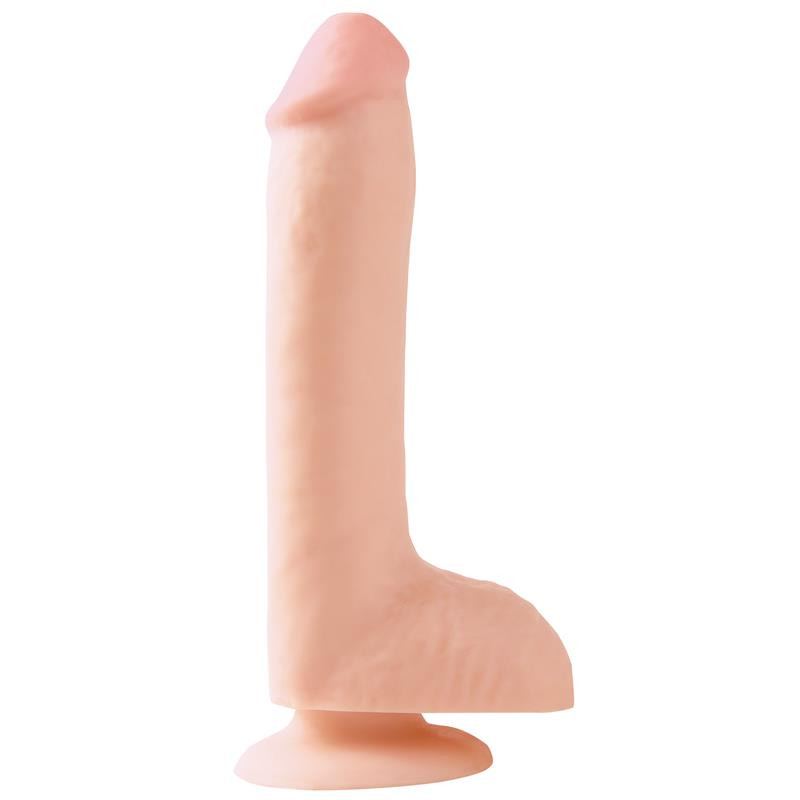 BASIX DILDO WITH TESTICLES AND SUCTION CUP FLESH