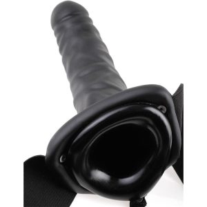 FETISH FANTASY SERIES 20cm HOLLOW STRAP-ON BLACK - ΣΤΡΑΠΟΝ 20εκ ΚΟΥΦΙΟ ΜΑΥΡΟ - Image 3