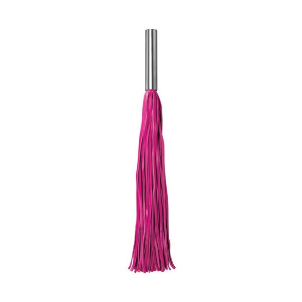 OUCH! WHIPS AND PADDLES LEATHER FLOGGER METAL LONG PINK