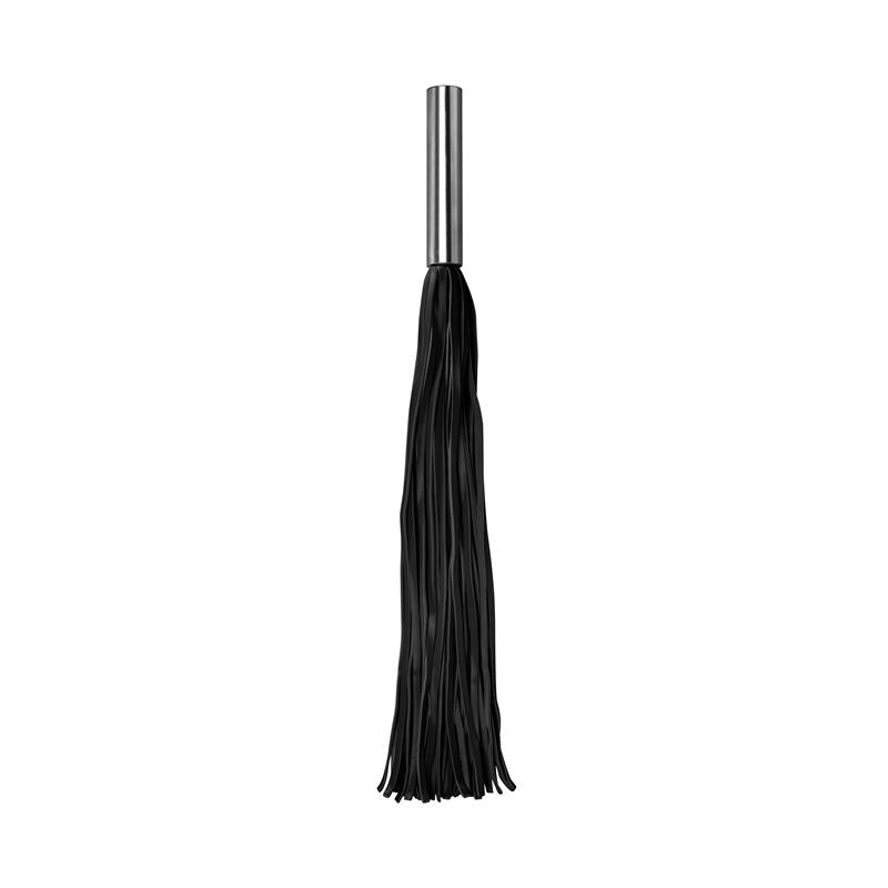OUCH! WHIPS AND PADDLES LEATHER FLOGGER METAL LONG BLACK