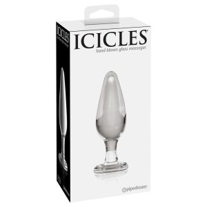 ICICLES No. 26 HAND BLOWN GLASS BUTT PLUG CLEAR 11.5cm