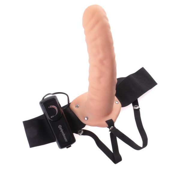 FETISH FANTASY SERIES VIBRATING HOLLOW STRAP-ON FLESH 20cm