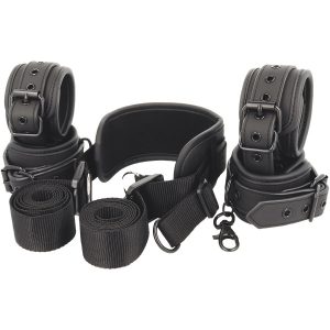 FETISH SUBMISSIVE POSITION MASTER 4 HANDCUFFS BLACK