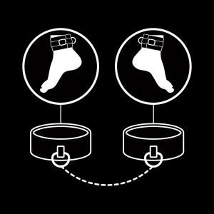 FETISH SUBMISSIVE ANKLE CUFFS VEGAN LEATHER BLACK - Image 3