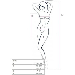 PASSION WOMAN BS027 BODYSTOCKING DRESS STYLE BLACK ONE SIZE - Image 3