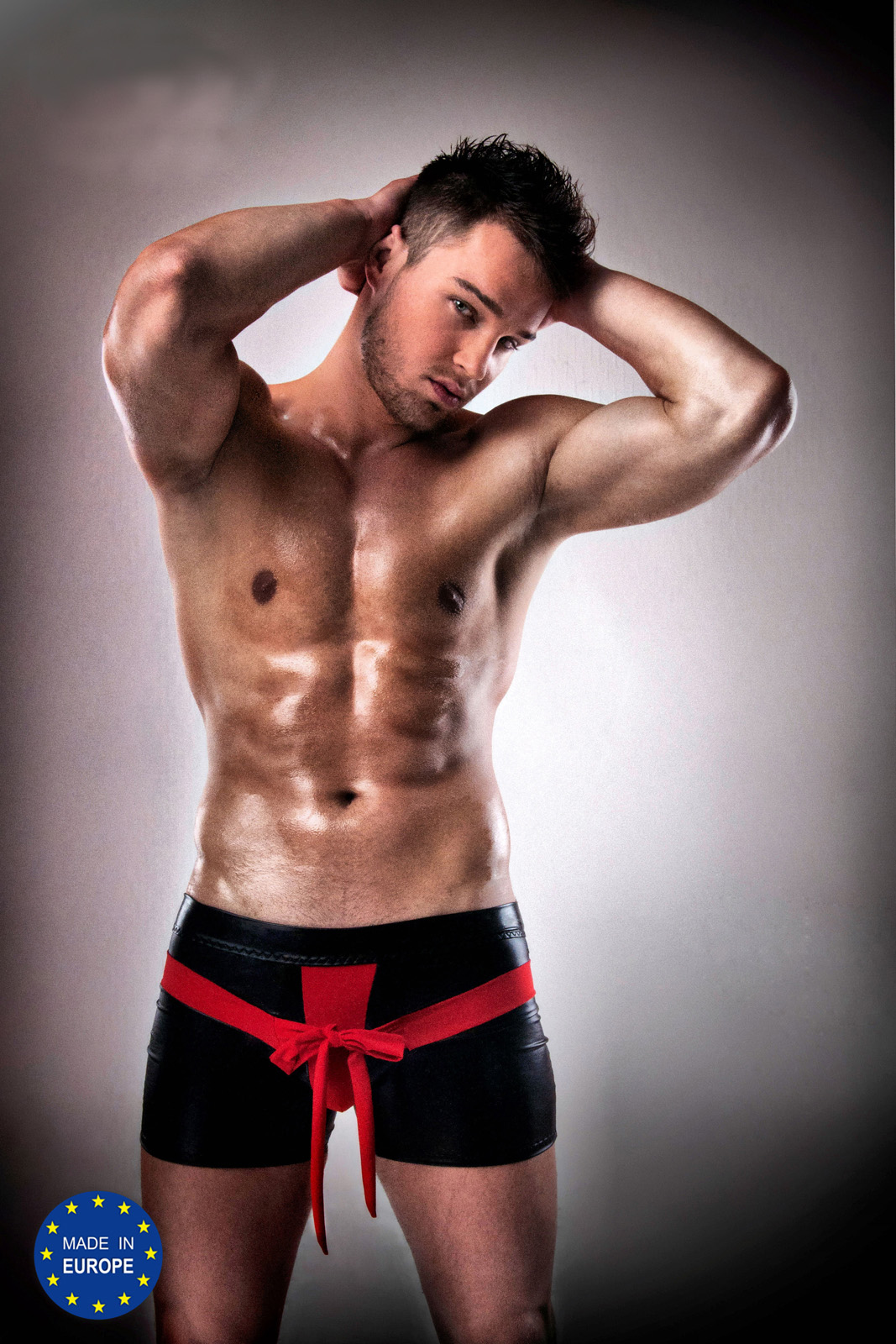 PASSION KOMPLET UNDERWEAR RED BLACK LEATHER