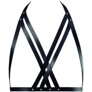 BIJOUX INDISCRETS MAZE HALTER BRA HARNESS BLACK - Image 3