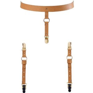 BIJOUX INDISCRETS MAZE SUSPENDERS & GARTERS BROWN - Image 3
