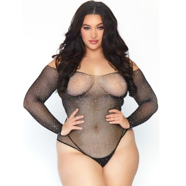 img_74228_ec3d0dff1e04147f8b1127508ec77da4_1 LEG AVENUE CRYSTALIZED FISHNET BODYSTOCKING 1X-2X