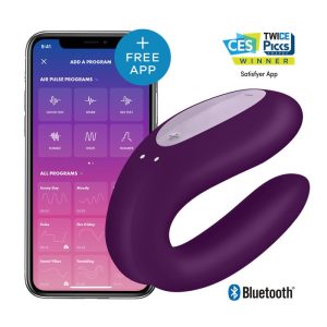 SATISFYER COUPLE VIBE WITH APP DOUBLE JOY VIOLET
