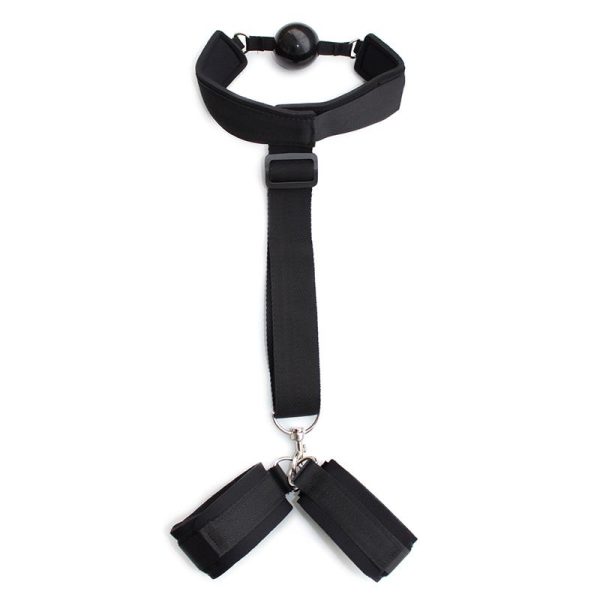 1-gag-ball-with-hand-cuff-black FETISH ADDICT GAG BALL WITH HANDCUFFS BLACK