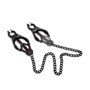 FETISH ADDICT JAPANESE NIPPLE CLAMPS WITH CHAIN BLACK