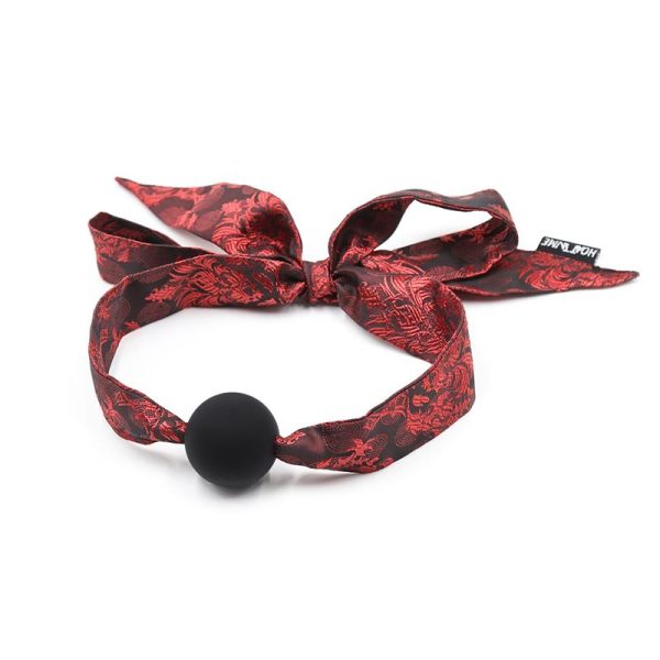 FETISH ADDICT SILICONE BALL GAG RED BLACK