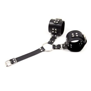 FETISH ADDICT COLLAR WITH RESTRAINTS ADJUSTABLE BLACK - ΚΟΛΑΡΟ ΜΕ ΧΕΙΡΟΠΕΔΕΣ - Image 5