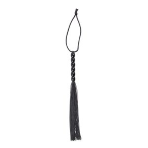 FETISH ADDICT SILICONE MINI FLOGGER WITH 6 BEADS HANDLE BLACK 26cm - ΜAΣΤΙΓΙΟ ΣΙΛΙΚΟΝΗΣ ΜΑΥΡΟ - Image 3