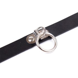 FETISH ADDICT COLLAR ADJUSTABLE BLACK 43cm - ΚΟΛΑΡΟ ΜΕ ΚΡΙΚΟ ΜΑΥΡΟ - Image 3