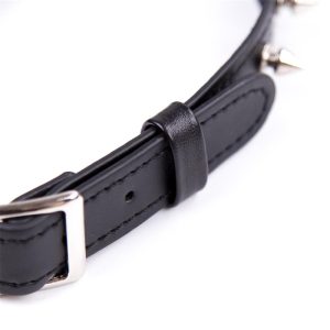 FETISH ADDICT COLLAR WITH SPIKES ADJUSTABLE BLACK 43cm - ΚΟΛΑΡΟ ΜΕ ΚΑΡΦΙΑ - Image 5
