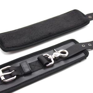 FETISH ADDICT LEATHER HANDCUFFS WITH BIG HOOPS BLACK - ΧΕΙΡΟΠΕΔΕΣ ΜΑΥΡΕΣ - Image 7
