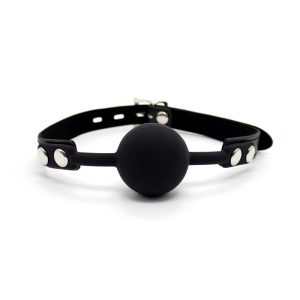 FETISH ADDICT SILICONE BALL GAG 4cm WITH PADLOCK BLACK - ΦΙΜΩΤΡΟ ΜΠΑΛΑ ΜΕ ΚΛΕΙΔΑΡΙΑ ΜΑΥΡΟ - Image 3