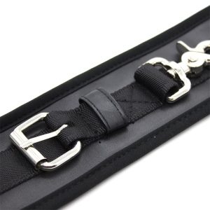 FETISH ADDICT LEATHER HANDCUFFS WITH BIG HOOPS BLACK - ΧΕΙΡΟΠΕΔΕΣ ΜΑΥΡΕΣ - Image 6