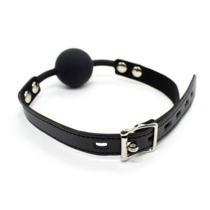 FETISH ADDICT SILICONE BALL GAG 4cm WITH PADLOCK BLACK - ΦΙΜΩΤΡΟ ΜΠΑΛΑ ΜΕ ΚΛΕΙΔΑΡΙΑ ΜΑΥΡΟ - Image 4