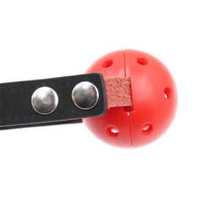 FETISH ADDICT BREATHABLE BALL GAG ADJUSTABLE BLACK RED - ΦΙΜΩΤΡΟ ΜΕ ΜΠΑΛΑ ΜΑΥΡΟ ΚΟΚΚΙΝΟ - Image 4