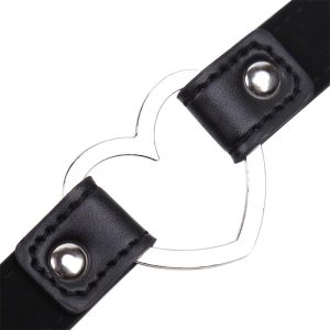 FETISH ADDICT COLLAR WITH HEART SHAPED HOOP ADJUSTABLE BLACK 41.5cm - ΚΟΛΑΡΟ ΜΕ ΚΑΡΔΙΑ ΜΑΥΡΟ - Image 7