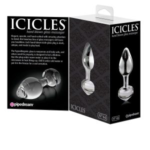 ICICLES No. 44 HAND BLOWN GLASS MASSAGER CLEAR 8cm - Image 3
