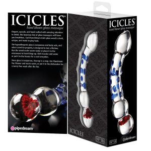ICICLES No. 18 HAND BLOWN GLASS MASSAGER CLEAR 19cm - Image 3