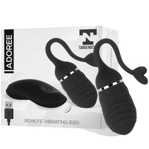 TARDENOCHE ADOREE VIBRATING EGG USB REMOTE CONTROL SILICONE BLACK 17cm