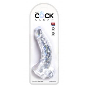 KING COCK 7.5" REALISTIC DILDO WITH TESTICLES CLEAR 19cm