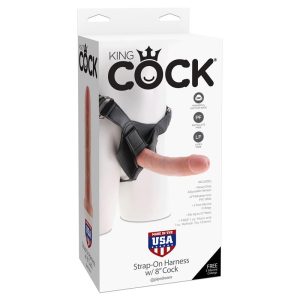 KING COCK STRAP-ON WITH DILDO 8" - FLESH - ΣΤΡΑΠΟΝ 20 εκ - Image 8