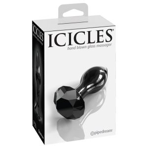 ICICLES No. 78 HAND BLOWN GLASS MASSAGER BLACK 9.1cm - Image 5