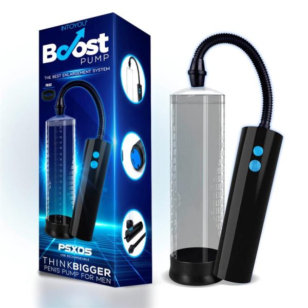 BOOST PUMPS PENIS PUMP WITH REMOTE CONTROL PSX05 USB RECHARGEABLE CLEAR