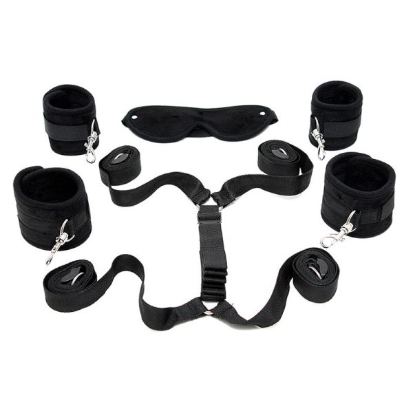 RIMBA BONDAGE PLAY UNDER THE MATTRESS RESTRAINT SET BLACK
