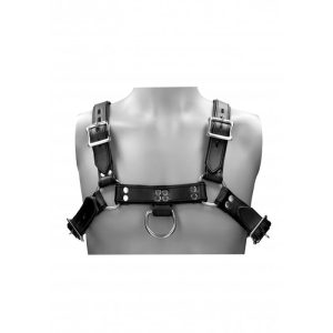 OUCH! LEATHER MALE CHEST HARNESS BLACK
