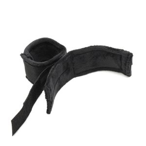 RIMBA BONDAGE PLAY HAND CUFFS WITH MASK ADJUSTABLE BLACK - Image 5