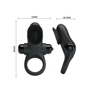 PRETTY LOVE VIBRATING PENIS RING II BLACK - Image 3