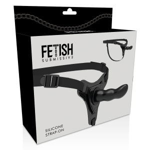 FETISH SUBMISSIVE SILICONE G-SPOT STRAP-ON BLACK 16cm - Image 3