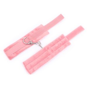 INTOYOU BDSM LINE HANDCUFFS WITH VELCRO WITH FUR PINK - Image 5