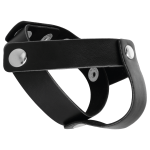 DARKNESS LEATHER PENIS AND TESTICLES STRAP H-PIECE DIVIDE