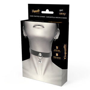 COQUETTE HAND CRAFTED CHOKER WITH RING & JINGLE BELL - Image 3