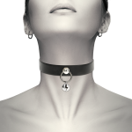 COQUETTE HAND CRAFTED CHOKER WITH RING & JINGLE BELL