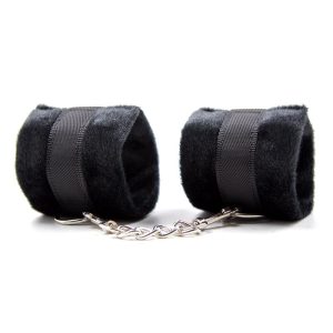 INTOYOU BDSM LINE HANDCUFFS WITH VELCRO WITH LONG FUR BLACK - Image 6