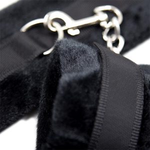 INTOYOU BDSM LINE HANDCUFFS WITH VELCRO WITH LONG FUR BLACK - Image 5