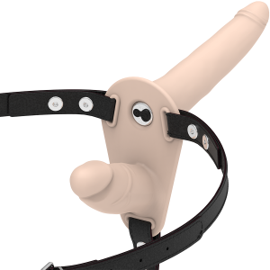 FETISH SUBMISSIVE DOUBLE STRAP VIBRATOR STRAP-ON FLESH - Image 4