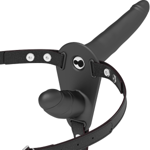 FETISH SUBMISSIVE DOUBLE STRAP VIBRATOR STRAP-ON BLACK - Image 5