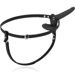 FETISH SUBMISSIVE DOUBLE STRAP VIBRATOR STRAP-ON BLACK