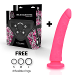 DELTA CLUB TOYS HARNESS & DONG PINK SILICONE 20x4cm