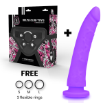 DELTA CLUB TOYS HARNESS & DONG PURPLE SILICONE 23x4.5cm